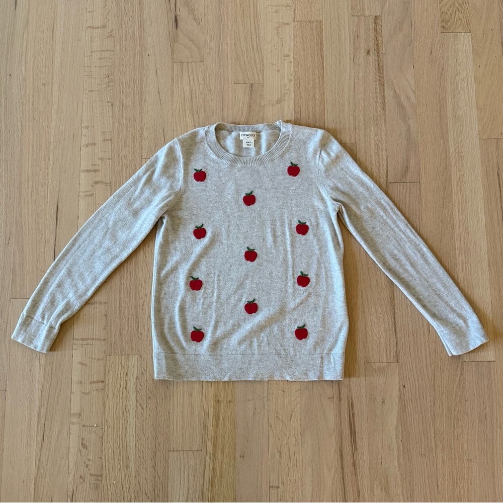 J. Crew Crewcuts Girls Apple Sweater, Size S (6-7)